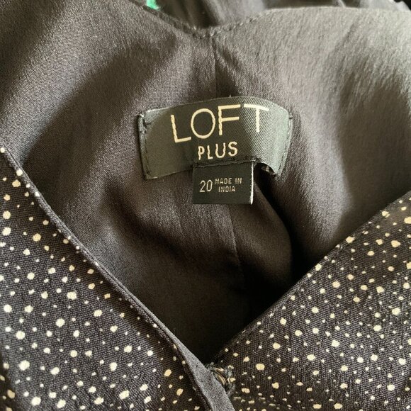 LOFT Plus Size Short Sleeve Jumpsuit Black & White Dot Print Fully Lined Size 20 - Picture 5 of 6